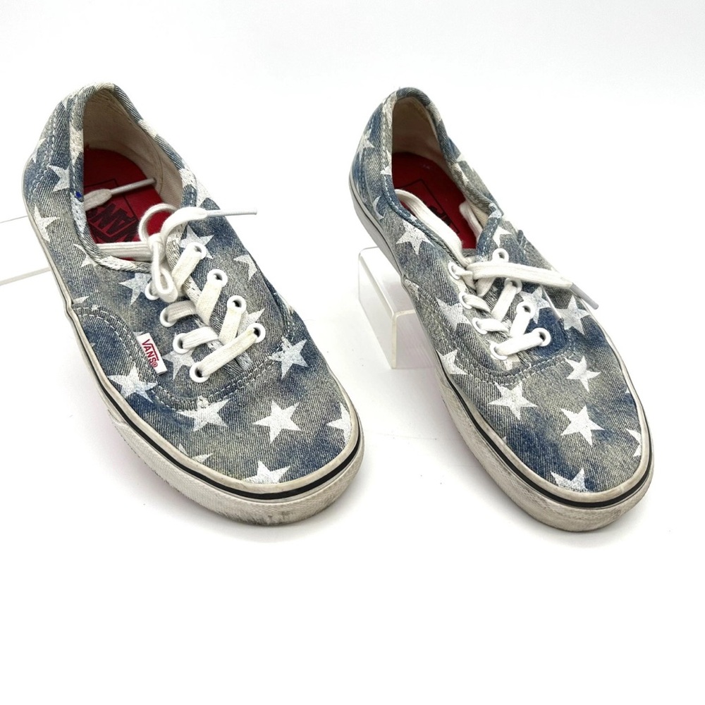 Vans Authentic Acid Denim Washed Stars lace-up sneakers- Women’s size 6.5